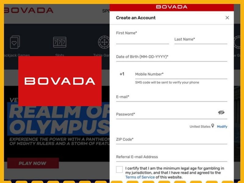 How to register at Bovada gambling platform